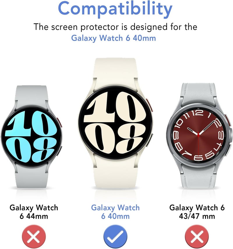SPGUARD [2Pack Galaxy Watch 6 40mm Screen Protector, Auto-alignment Installation Kit Accessories Tempered Glass Screen Protector for ONLY Samsung Watch 6 40mm (NOT for Other Models) - Image 2